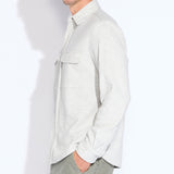 BLYTHE | relaxed fit long sleeve knit shirt  | heather light gray