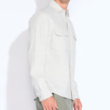 BLYTHE | relaxed fit long sleeve knit shirt  | heather light gray