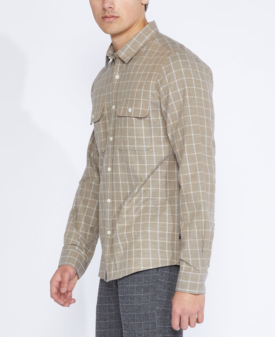 Enzo Flannel Shirt (Heather Taupe)
