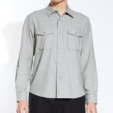 LINWOOD | relaxed fit long sleeve western shirt | heather gray
