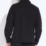 BANGOR | relaxed fit long sleeve camp shirt | black