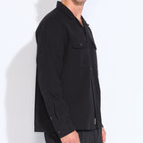 BANGOR | relaxed fit long sleeve camp shirt | black