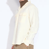BANGOR | relaxed fit long sleeve camp shirt | cream