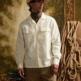 BANGOR | relaxed fit long sleeve camp shirt | cream