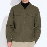 BANGOR | relaxed fit long sleeve camp shirt | dark olive