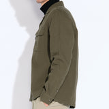 BANGOR | relaxed fit long sleeve camp shirt | dark olive