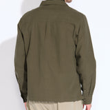 BANGOR | relaxed fit long sleeve camp shirt | dark olive