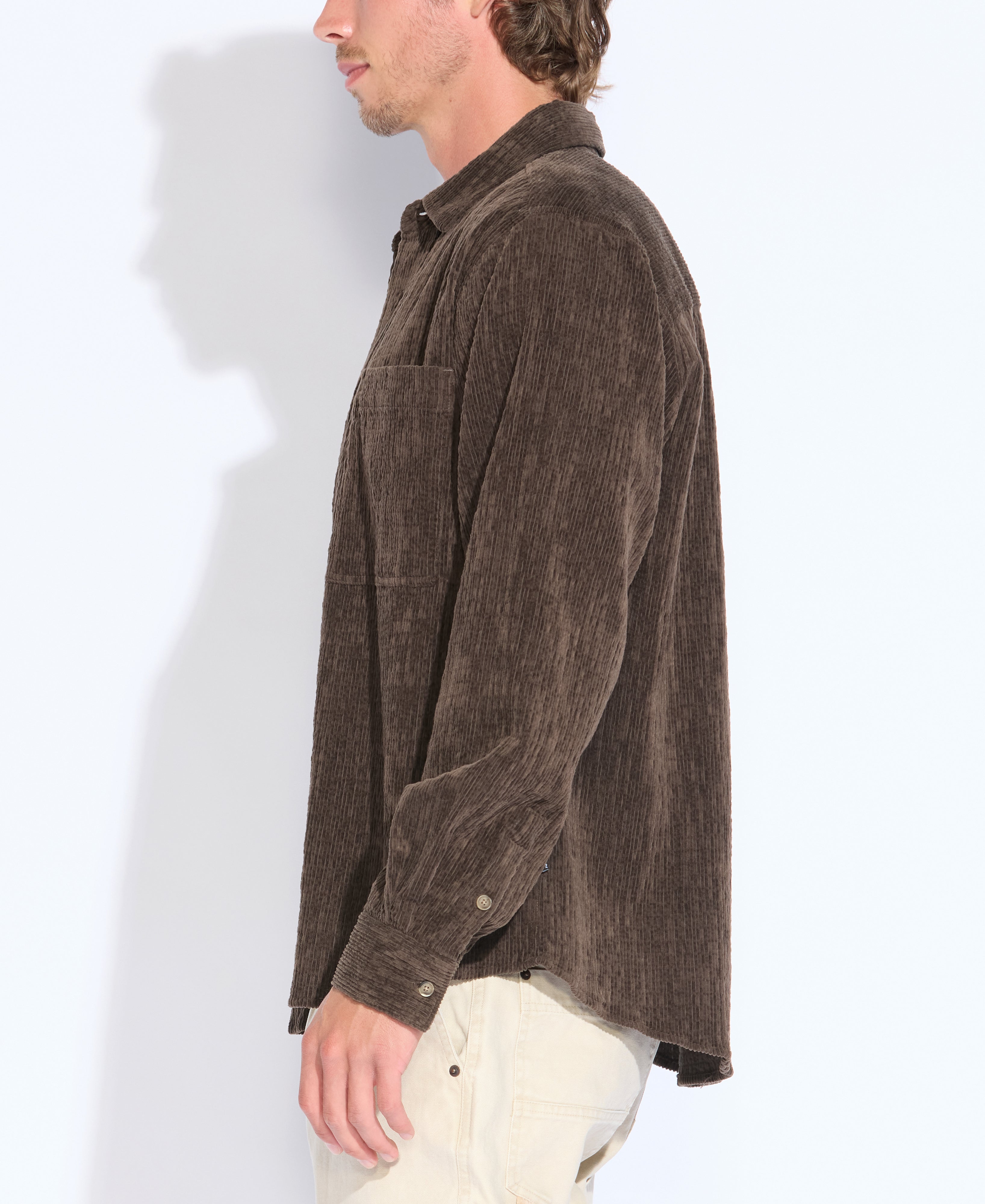 GILLETTE | relaxed fit long sleeve shirt | espresso
