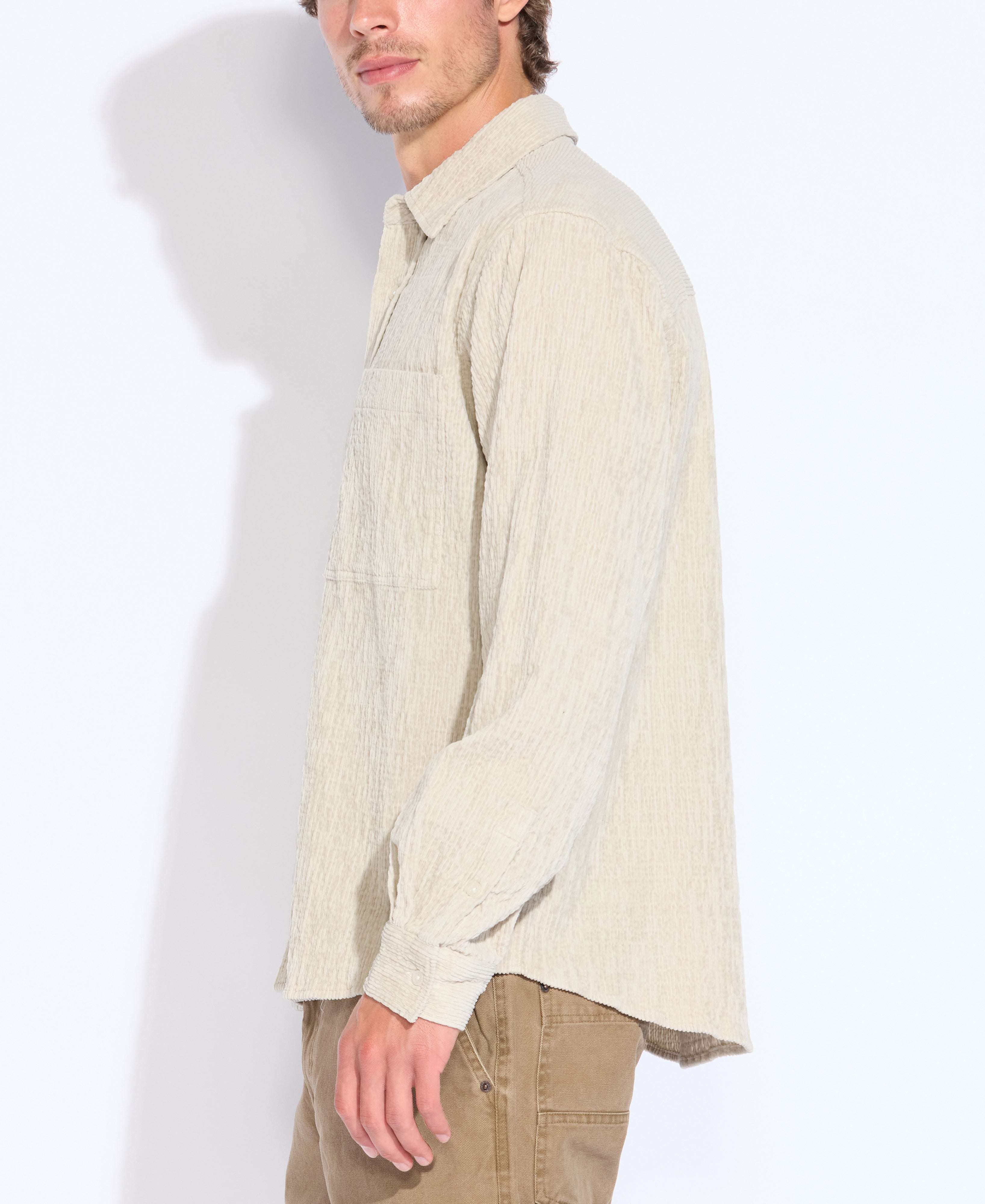GILLETTE | relaxed fit long sleeve shirt | oatmeal