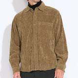 GILLETTE | relaxed fit long sleeve shirt | tobacco
