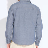 RIVERTON | relaxed fit long sleeve work shirt | indigo stripe