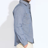 RIVERTON | relaxed fit long sleeve work shirt | indigo stripe