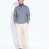 RIVERTON | relaxed fit long sleeve work shirt | indigo stripe