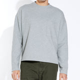 CANTOR | oversized fit long sleeve crewneck tee | heather gray