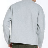 CANTOR | oversized fit long sleeve crewneck tee | heather gray