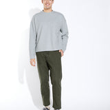 CANTOR | oversized fit long sleeve crewneck tee | heather gray