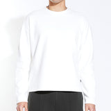 CANTOR | oversized fit long sleeve crewneck tee | white