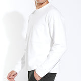 CANTOR | oversized fit long sleeve crewneck tee | white