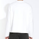 CANTOR | oversized fit long sleeve crewneck tee | white