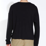 ELLIS | oversized fit long sleeve henley | black