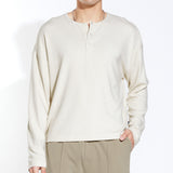ELLIS | oversized fit long sleeve henley | stone