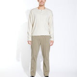ELLIS | oversized fit long sleeve henley | stone