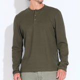 BOWMAN | long sleeve henley | dark olive
