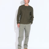 BOWMAN | long sleeve henley | dark olive