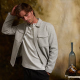 BOWMAN | long sleeve henley | heather light gray