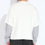 PLATTE | relaxed fit long sleeve layered tee | white