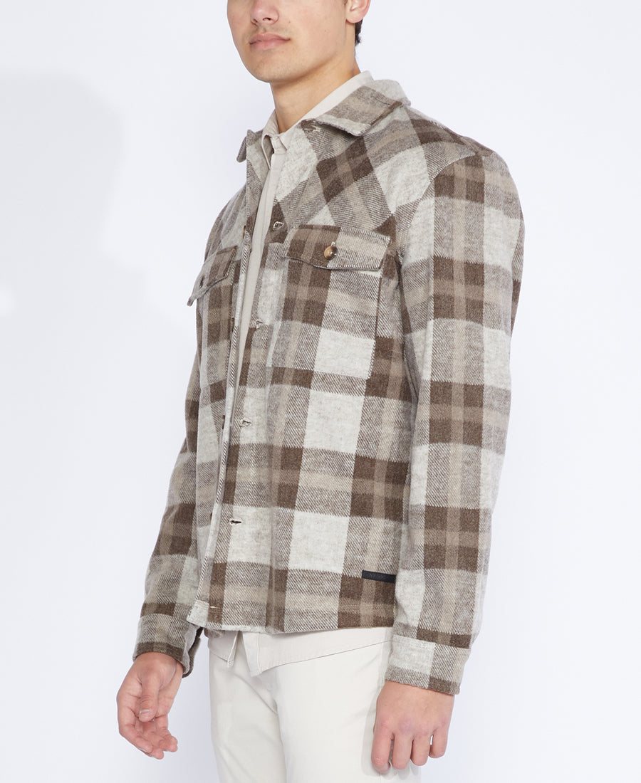 Micah Relaxed Fit Shirt Jacket (Stone)