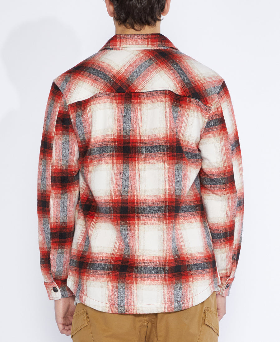 Micah Relaxed Fit Shirt Jacket (Red)