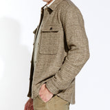DURBIN | relaxed fit shirt jacket | heather brown