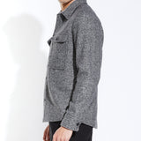 DURBIN | relaxed fit shirt jacket | heather dark charcoal
