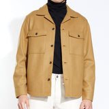 GRISSOM | relaxed fit shirt jacket | camel