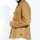 GRISSOM | relaxed fit shirt jacket | camel