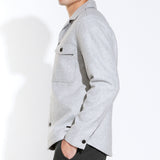 GRISSOM | relaxed fit shirt jacket | heather gray