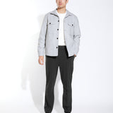 GRISSOM | relaxed fit shirt jacket | heather gray