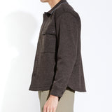 JASPER | boxy cropped shirt jacket | heather dark brown