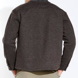 JASPER | boxy cropped shirt jacket | heather dark brown