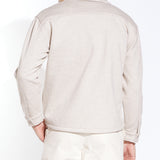 JASPER | boxy cropped shirt jacket | heather stone