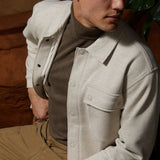 JASPER | boxy cropped shirt jacket | heather stone