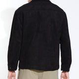 ANSEL | boxy fit sueded shirt jacket | black