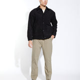 ANSEL | boxy fit sueded shirt jacket | black
