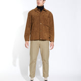ANSEL | boxy fit sueded shirt jacket | gingerbread