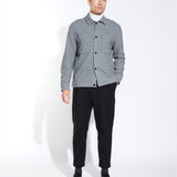 ROY | boxy fit knit overshirt | heather charcoal