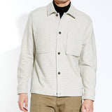 ROY| boxy fit knit overshirt | heather oatmeal