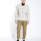 ROY| boxy fit knit overshirt | heather oatmeal