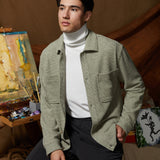 ROY | boxy fit knit overshirt | heather sage