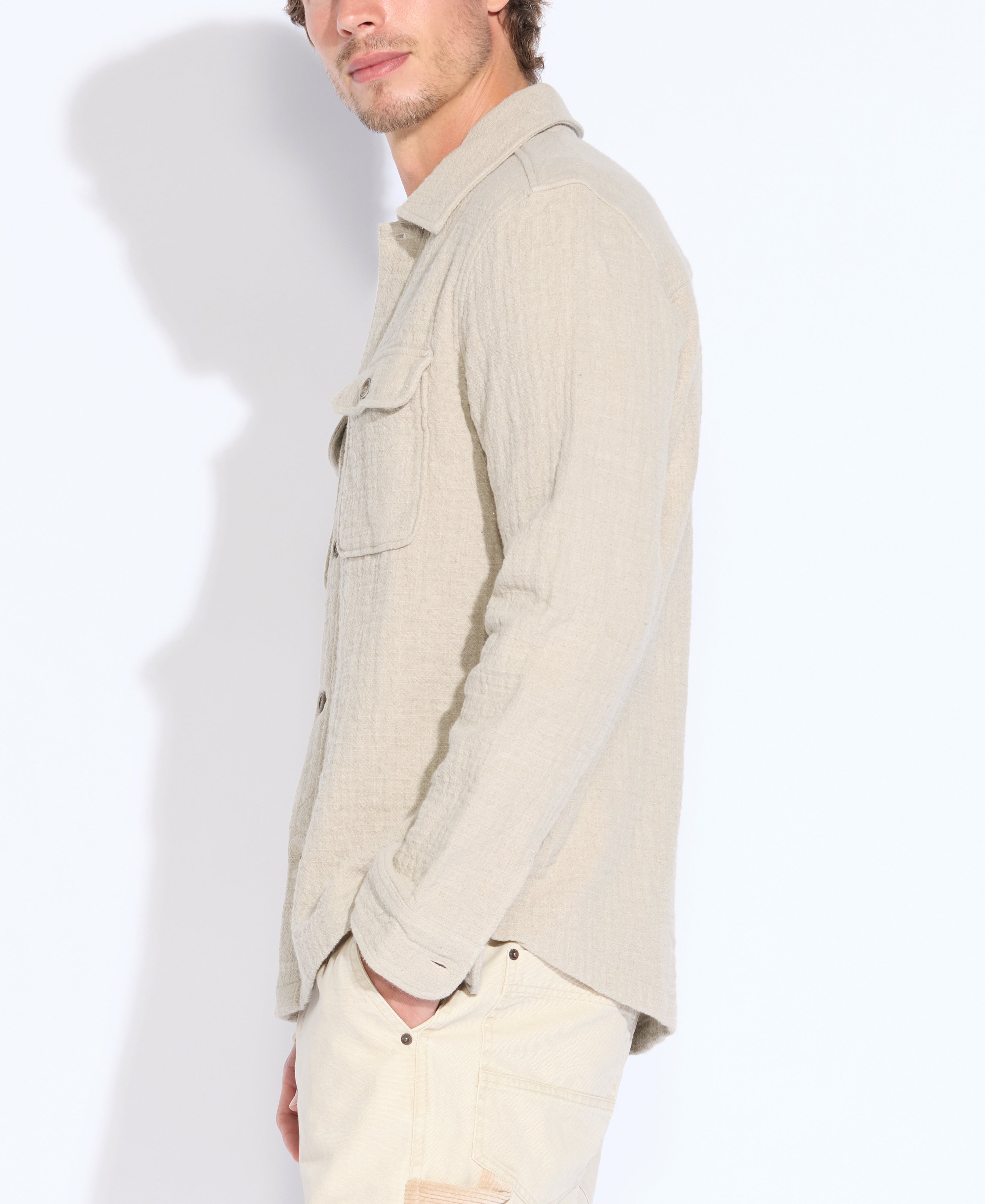 DURBIN | relaxed fit shirt jacket | ecru
